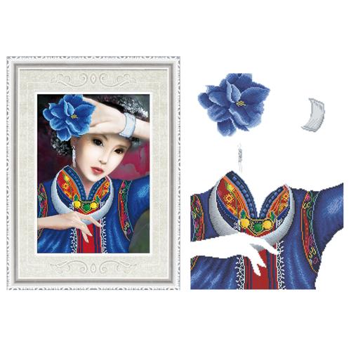 全彩ab新产品钻石绣钻石画厂家批发苗寨少女