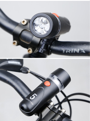 自行车5LED前灯与9LED尾灯组合套装 安全骑行新选择